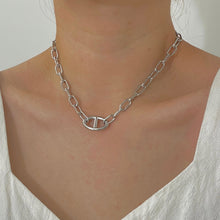 Modern Chunky Chain Necklace Silver