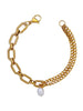 Pearl Mix Flat Oval Chain Bracelet Bracelets