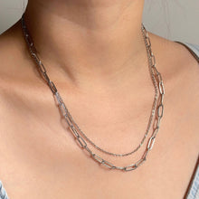 Silver Double Layer Paperclip Necklace Necklaces