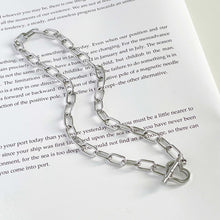 Silver Love Toggle Oval Link Necklace