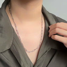 Silver Paper Clip Chain Necklace